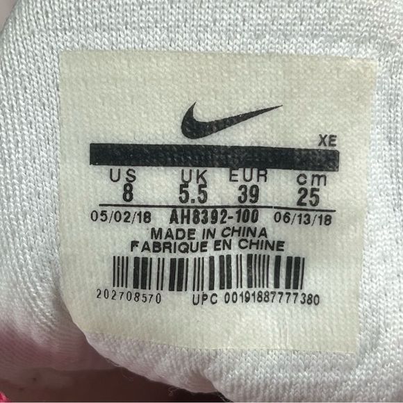 Nike Air Zoom Pegasus 35 White Pink Running Shoe Athletic Sneaker Womens 8 - Picture 3 of 9